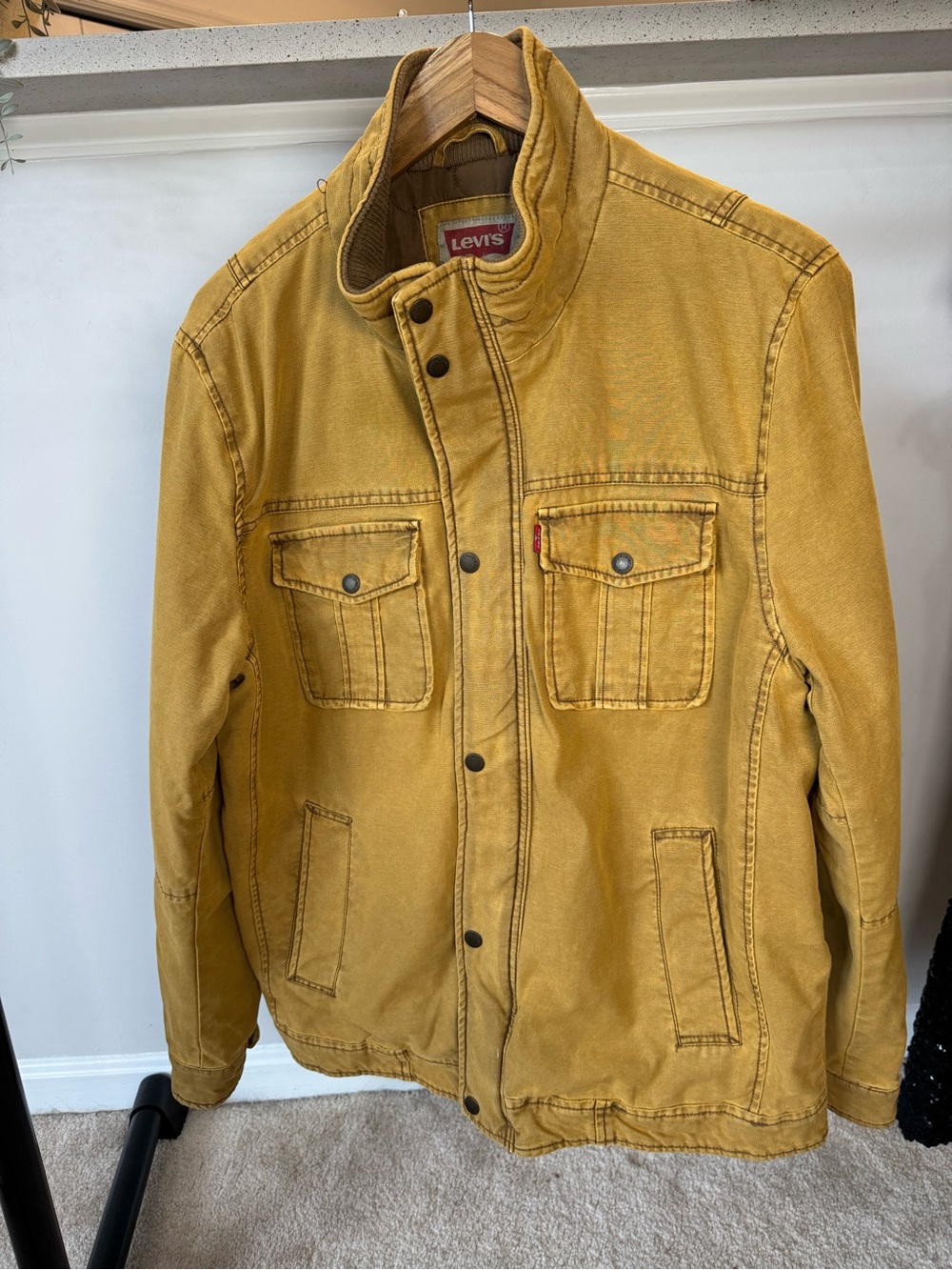 Levi's Men's Yellow Field Jacket with High Collar